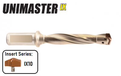 10.00mm - 10.40mm 5xD Unimaster IX Exchangeable Head Drill Body Europa